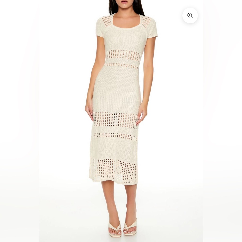 NWOT Forever 21 OPEN-KNIT CROCHET DRESS SIZE L